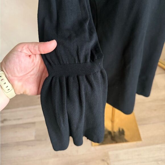 Women's‎ NWT Ann Taylor Black Long Bell Sleeve Sweater Dress size M - Picture 7 of 12